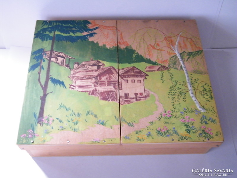 Old (1938) Vienna lourie & co painted wooden box