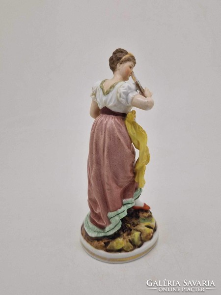 Dressel small lady porcelain figurine antique German 13.5Cm