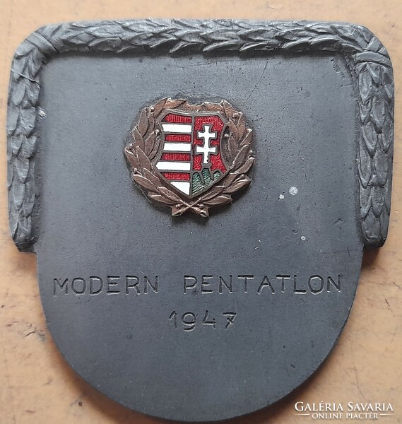 Modern pentathlon 1947. 52X51mm. Medal, plaque. (There is a post office) !
