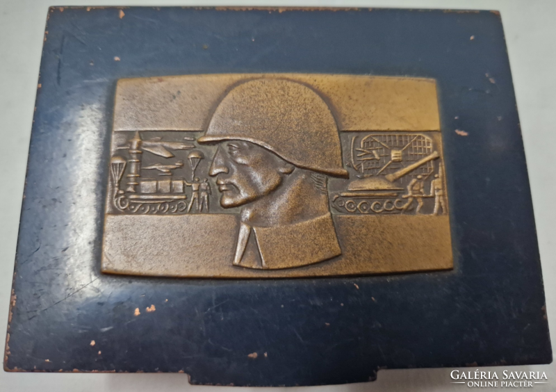 Katonai, leszerelő fém emlékdoboz “ A szocialista haza fegyveres szolgálatáért”