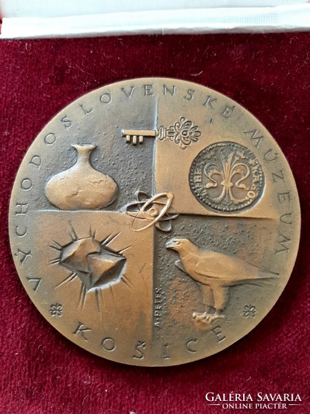 Eastern Slovakia Museum of Kassia Bronze Commemorative Plaque Medal 1872 - 1972 Kosice