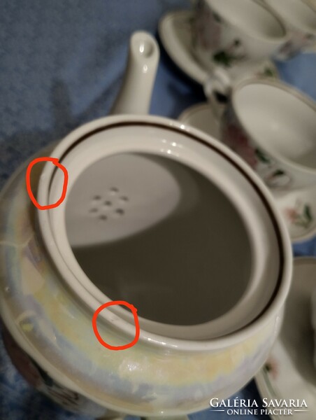 Szovjet Orosz Baranovka porcelán teás készlet