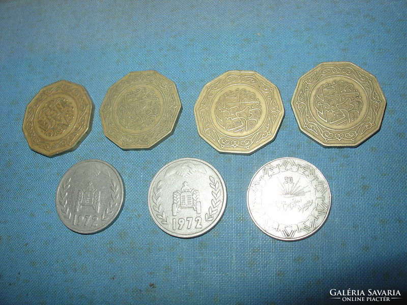 Algeria 1 and 10 dinars 7 pcs.!!! About 1972-81 fao too !!!