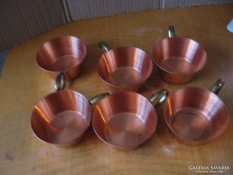 Retro tea, coffee, mulled wine 6 glasses for copper glass inserts