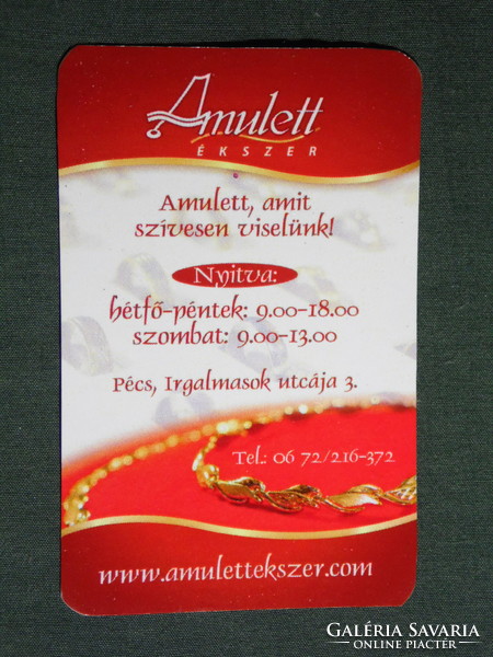 Card calendar, small size, amulet jewelry store, Pécs, 2010, (6)