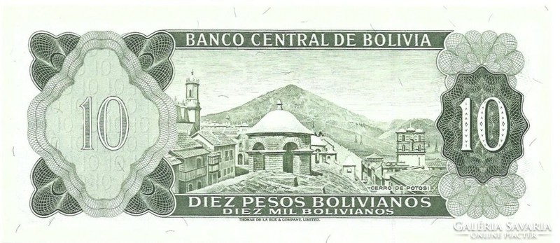 10 bolivianos 1962 Bolívia UNC