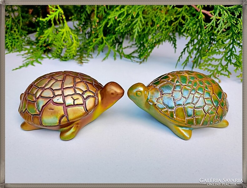 Zsolnay's rare eosin shrunk glazed tortoise