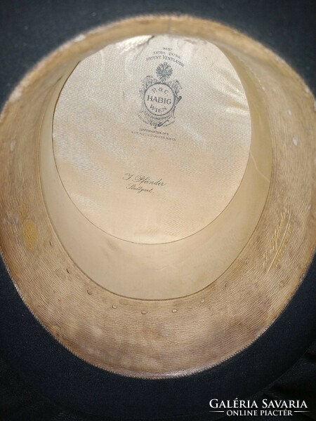 P.&C. HABIG WIEN GRAND PRIX PÁRIZS UDVARI SZÁLLÍTÓ Antik bécsi cilinder kalap a Monarchia idejéből