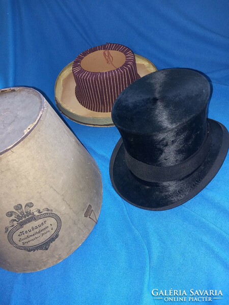 P.&C. Habig wien grand prix parisian court carrier antique Viennese top hat from the time of the monarchy