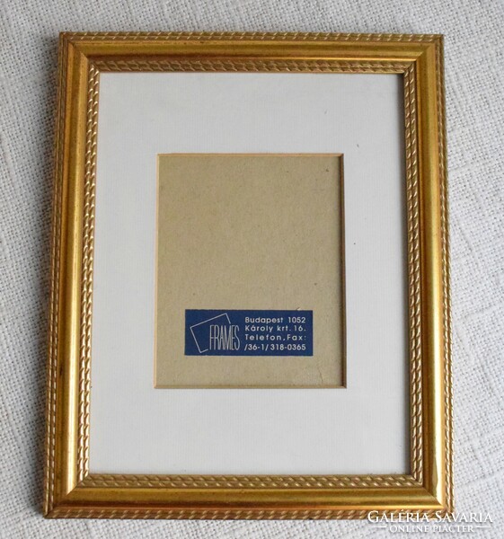 Picture frame, frame, glazed, with passe-partout, gold-plated 18.5 x 23 cm 2 cm frame thickness