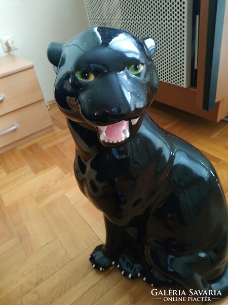 Ceramic black panther---large size