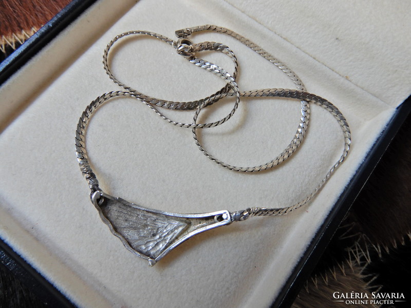Old German Andreas Daub silver necklace with gold-plated decoration