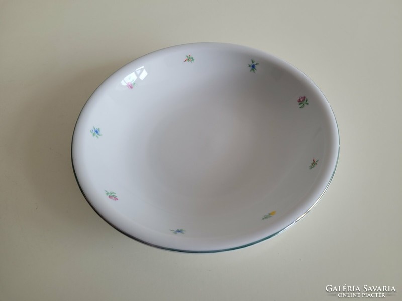 Old Zsolnay porcelain plate deep plate with flowers