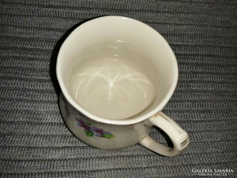 Kőbánya porcelain mug with violet pattern, stem (a7?)