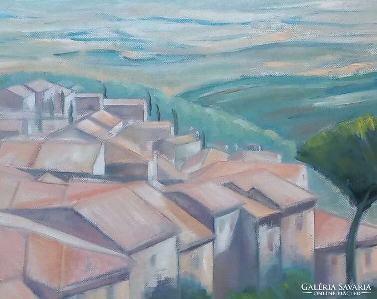 Town in Tuscany - Oil Painting