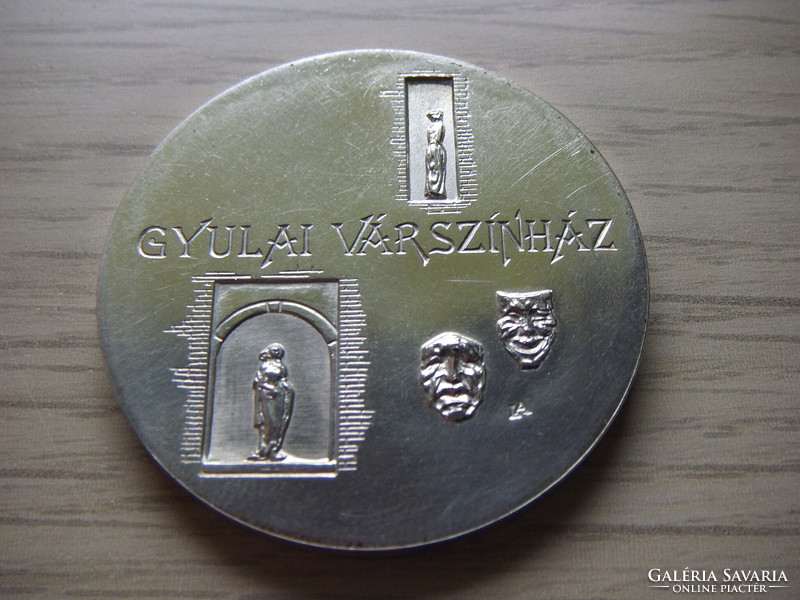 Silver and bronze commemorative medal of Gyula castle theater in 2 pairs in its original holder