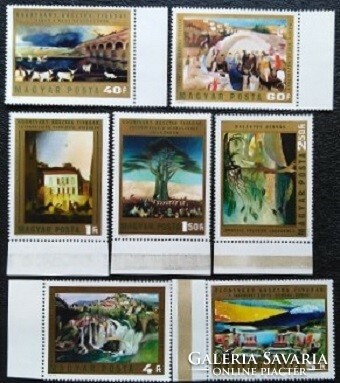S2893-9sz / 1973 paintings x. - Csontváry stamp series, post-clear arched edge (also colored ones)
