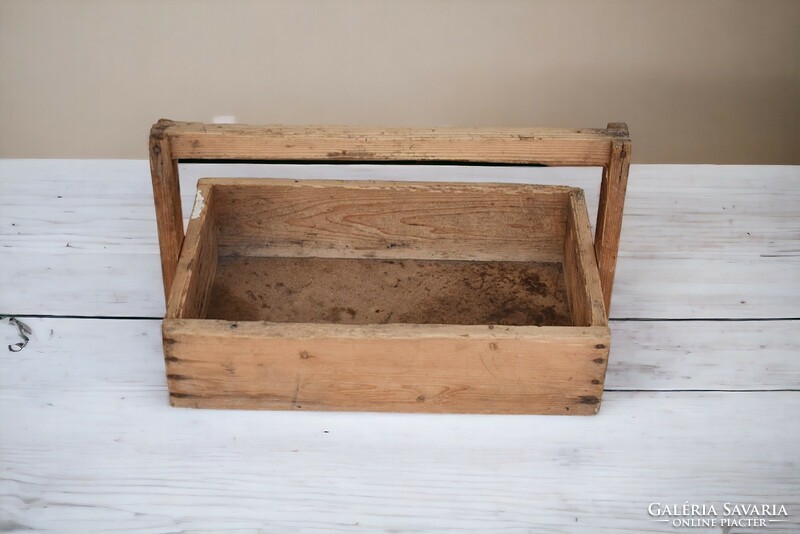 Old wooden tool chest file holder