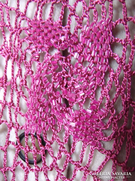 Beautiful cyclamen crocheted scarf, stole with pearl decoration