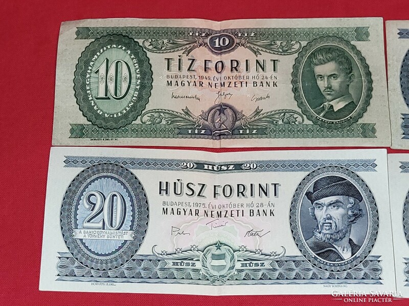 1949 10-20 HUF and 2 pieces 1975 20 HUF in mint condition