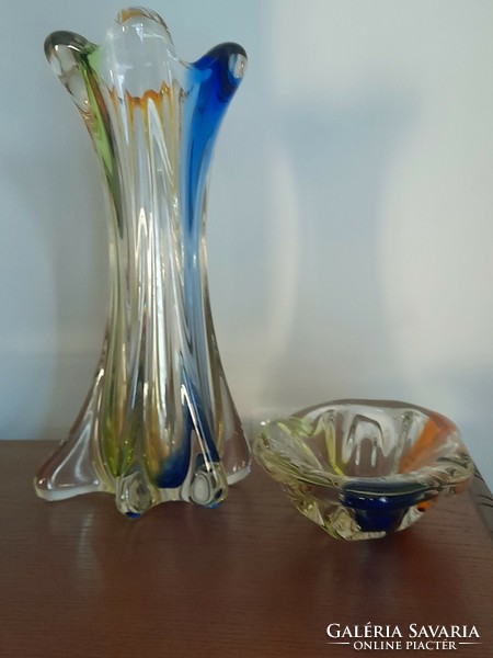 Czech glass vase - ashtray