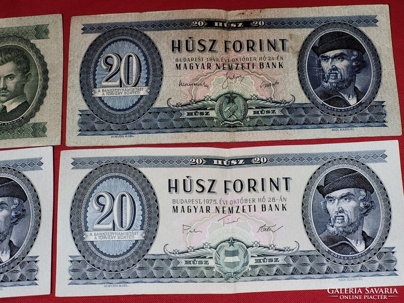 1949 10-20 HUF and 2 pieces 1975 20 HUF in mint condition