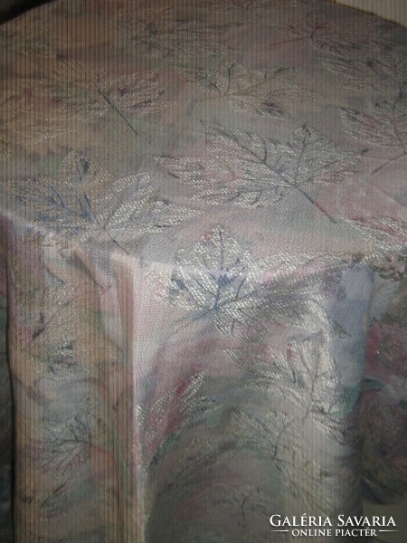 Beautiful vintage blue-purple pastel leaf pattern woven curtain set
