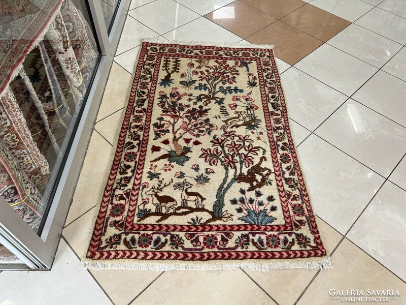 3562 Iráni Tabriz kézi csomó gyapjú perzsa szőnyeg 89X143CM INGYEN FUTÁR