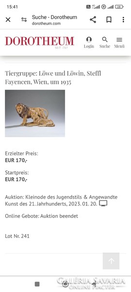 Austrian ceramics goldscheider quality lion family Steffl ceramics 1920-30