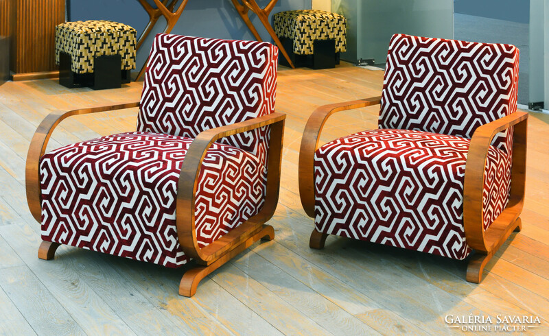 A pair of Art-deco armchairs