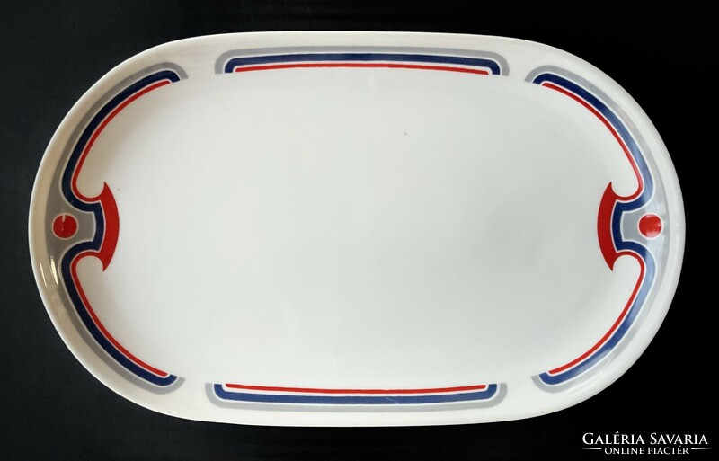 Alföldi showcase art deco small offering red blue oval bowl