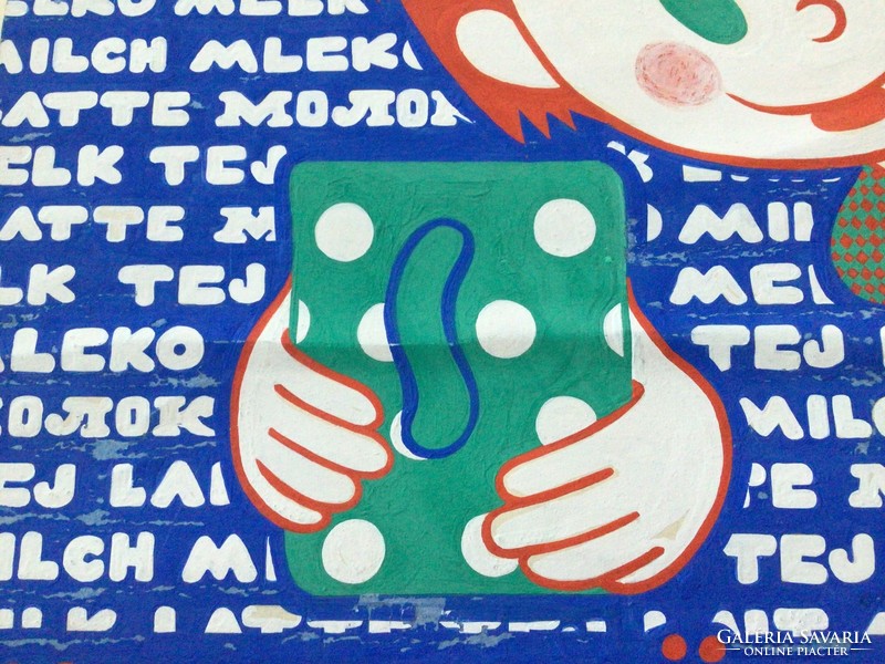 Gábor Éva (grafikus) (1914–2003) NEMZETKÖZI TEJNAP eredeti plakátterv  49 x 33,5 cm
