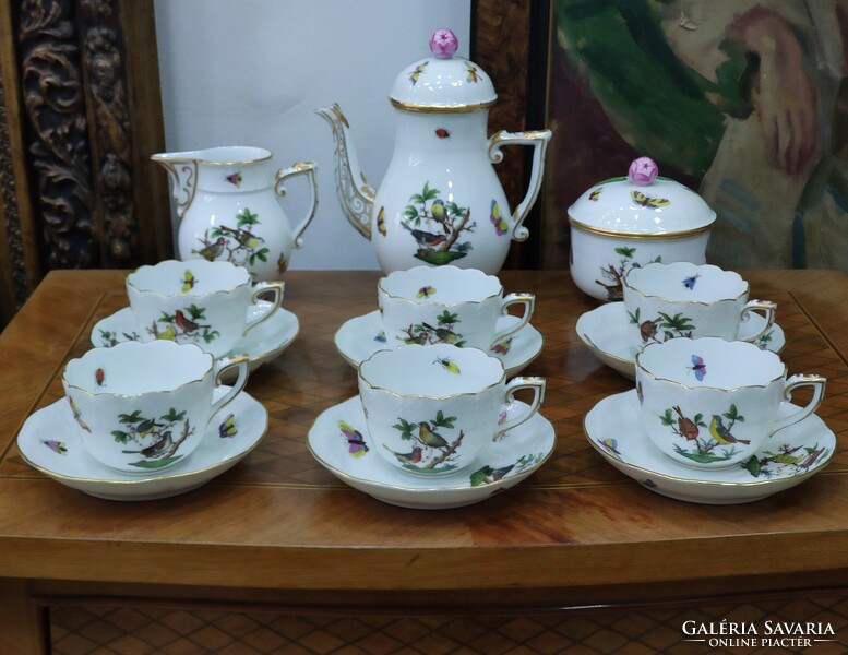 6 Personal Herend Rothschild coffee set