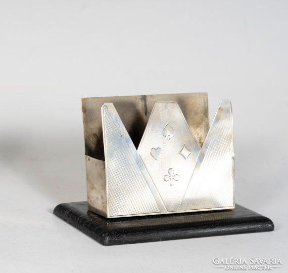Silver table card holder