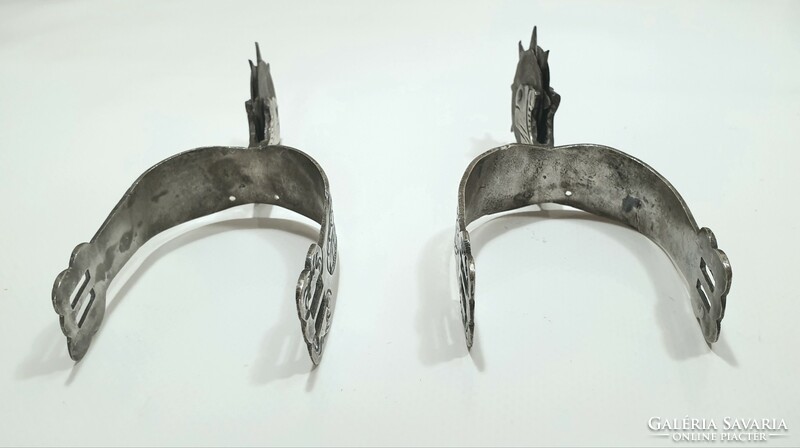 Pair of silver-plated spurs xix. Century