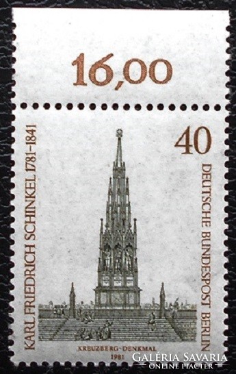 BB640sz / Németország - Berlin 1981 Karl friedrich Schinkel bélyeg postatiszta összegzőszámos