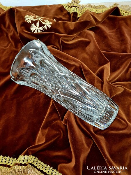 Large polished lead crystal vase.