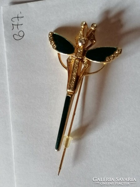 Retro, art deco, fire gilded pin brooch 677.