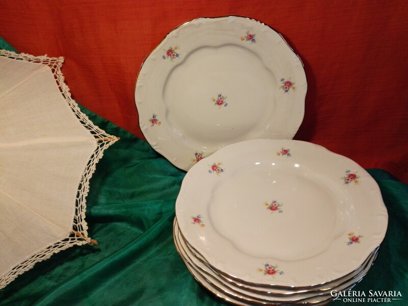 Old, Zsolnay flat plate....Preserved, 6 pcs.
