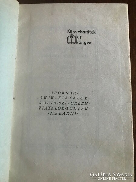 Könyvbarátok kis könyve  Vízen és vízparton Írta Dr. Hankó Béla Dr. Ilosvay Lajos ajánlásával.