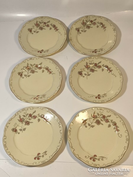 Zsolnay rare decorated exclusive cake set 6+1