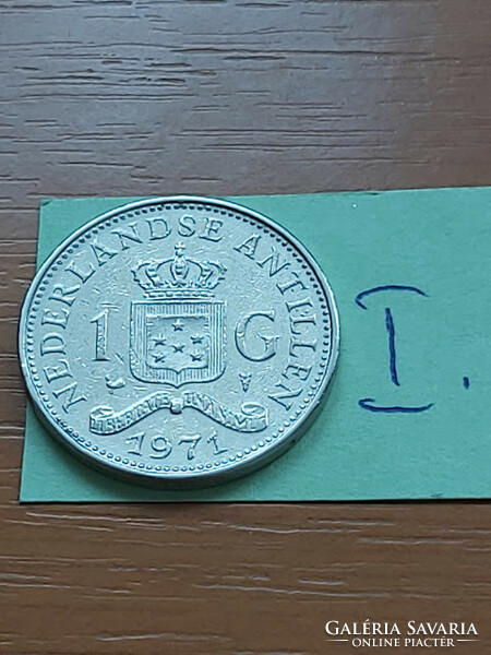 Netherlands Antilles 1 gulden 1971 nickel, Queen Julianna #i