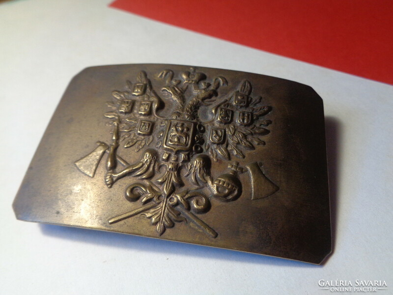 Russian Tsar i vh. Belt buckle, made of copper, 53 x 85 mm