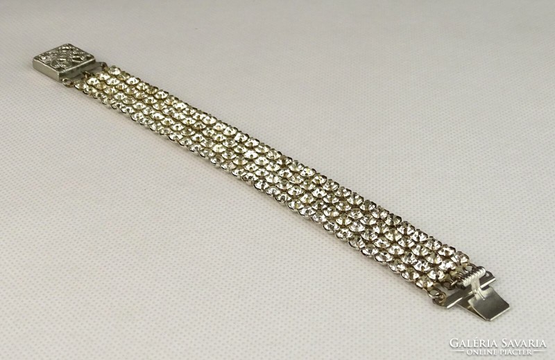 0V447 old polished glass jeweled bracelet