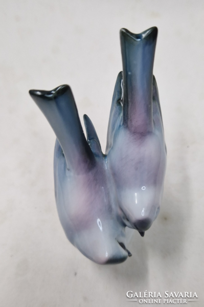 Sinkó András Zsolnay porcelán cinke cinege vagy madárka pár hibátlan állapotban 12 cm.