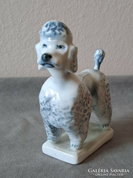 Almost free! Flawless Zsolnay poodle / poodle dog porcelain figure