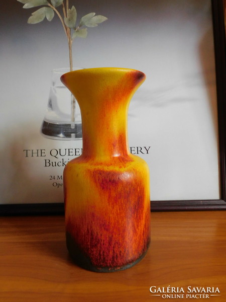 Jasba mid century kerámia váza eredeti címkével 22.5 cm
