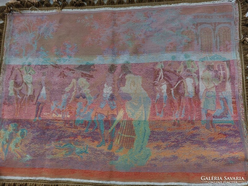 (K) antique tablecloth tapestry (?) 58X63 cm + fringes