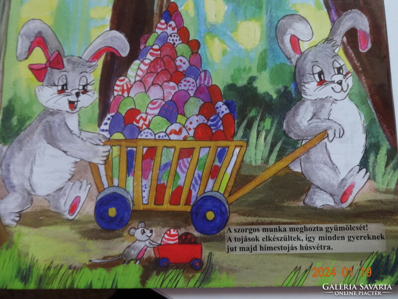 Two nice hardcover bunny storybooks together: a treat and the Easter egg + bunny carriage