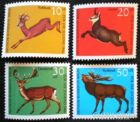 Bb291-4 / germany - berlin 1966 youth : big game stamp set postal clerk